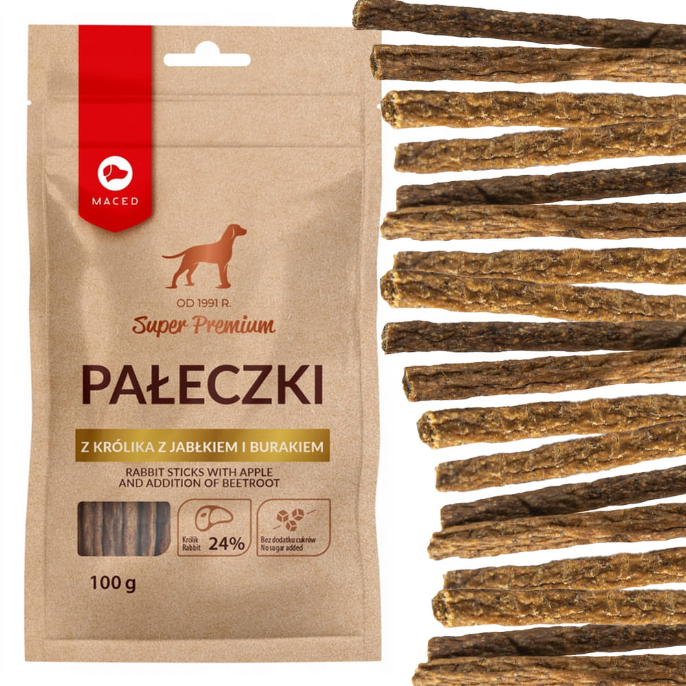 Maced Przysmak dla Psa Pałeczki z Królika z Jabłkiem i Burakiem 2x100g